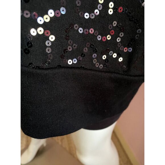 QUACKER FACTORY Sequin Swirl Terry Bomber Jacket-1X Black - Picture 7 of 11